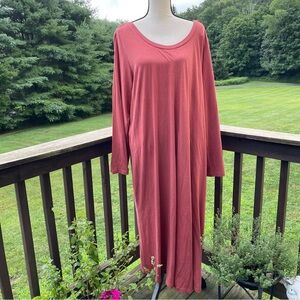 Roamans dress maxi full length casual leg slit resortwear rust plus 18 20